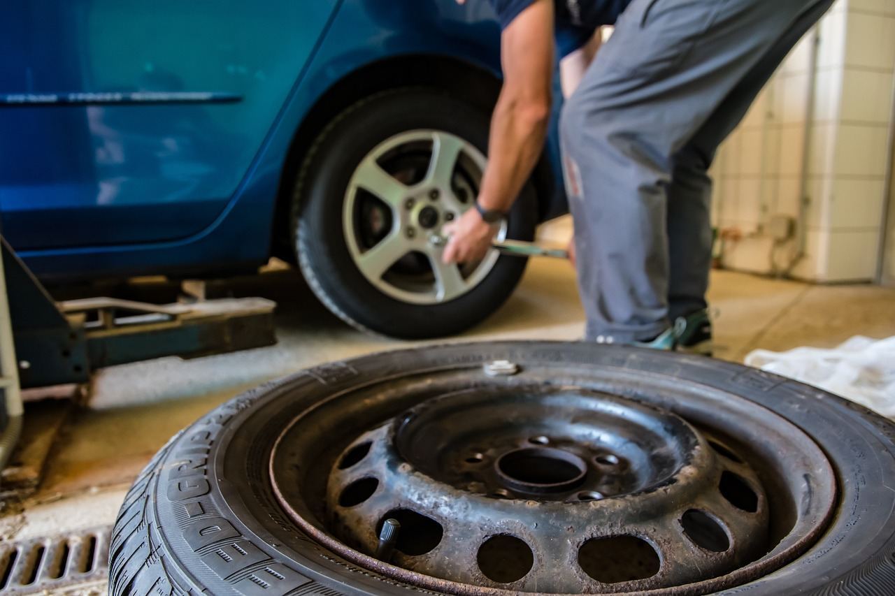 Tire mounted in the shop for a full inspection